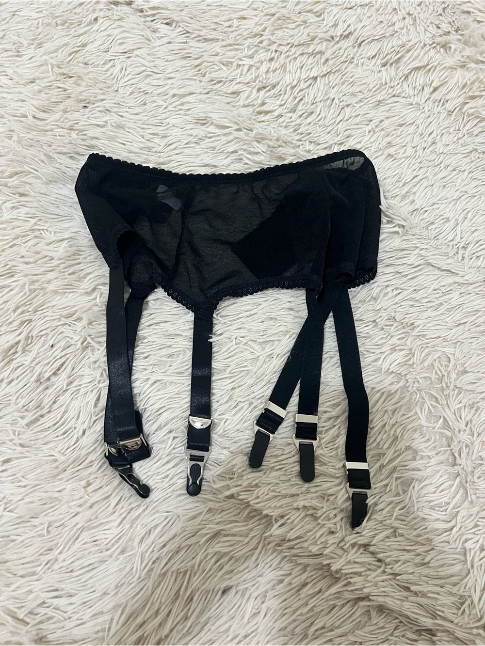 Black Sheer Garter Belt - Women Accessories